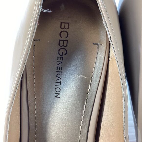 Women's Beige Patent Leather Stiletto Pumps Size 9 Pointed Toe Formal - Picture 6 of 6